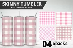 Pink Plaid Tumbler Design | Valentine's Day Tumbler Wrap Product Image 1