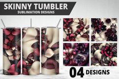 3D Flowers Tumbler Wrap | Sublimation Design | Tumble PNG Product Image 1