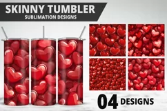 Valentines Love Skinny Tumbler PNG Wrap| Valentines Tumbler Product Image 1