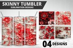 3D Flowers Tumbler Wrap | Sublimation Design | Tumble PNG Product Image 1