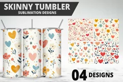 Lovely Hearts Tumbler Design | Valentine's Day Tumbler Wrap Product Image 1