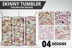 3D Flowers Tumbler Wrap | Sublimation Design | Tumble PNG Product Image 1