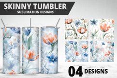 Flowers Tumbler Wrap | Sublimation Design | Tumble PNG Product Image 1