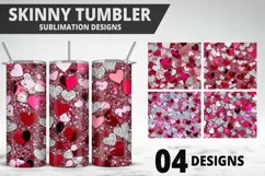Lovely Hearts Tumbler Design | Valentine's Day Tumbler Wrap Product Image 1