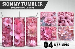 3D Flowers Tumbler Wrap | Sublimation Design | Tumble PNG Product Image 1