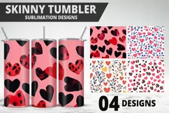 Lovely Hearts Tumbler Design | Valentine's Day Tumbler Wrap Product Image 1