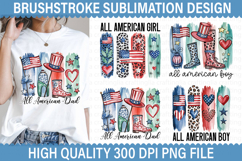All American Girl - 4Th Of July Sublimation PNG Design Product Image 1