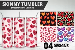 Lovely Hearts Tumbler Design | Valentine's Day Tumbler Wrap Product Image 1