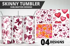 Lovely Hearts Tumbler Design | Valentine's Day Tumbler Wrap Product Image 1