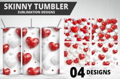 Valentines Love Skinny Tumbler PNG Wrap| Valentines Tumbler Product Image 1