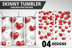 Valentines Love Skinny Tumbler PNG Wrap| Valentines Tumbler Product Image 1