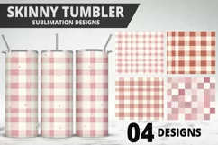 Pink Plaid Tumbler Design | Valentine's Day Tumbler Wrap Product Image 1