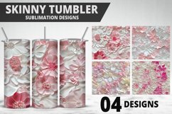 3D Flowers Tumbler Wrap | Sublimation Design | Tumble PNG Product Image 1