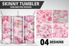 3D Flowers Tumbler Wrap | Sublimation Design | Tumble PNG Product Image 1