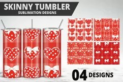 Red Plaid Tumbler Design | Valentine's Day Tumbler Wrap Product Image 1