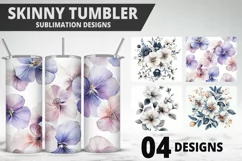 Flowers Tumbler Wrap | Sublimation Design | Tumble PNG Product Image 1