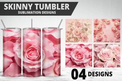 3D Flowers Tumbler Wrap | Sublimation Design | Tumble PNG Product Image 1