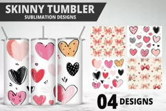 Lovely Hearts Tumbler Design | Valentine's Day Tumbler Wrap Product Image 1