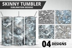 3D Flowers Tumbler Wrap | Sublimation Design | Tumble PNG Product Image 1