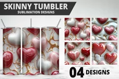 Valentines Love Skinny Tumbler PNG Wrap| Valentines Tumbler Product Image 1