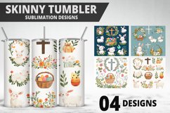 3D Easter Flower Sublimation| Bunny Tumbler Wrap Design Product Image 1