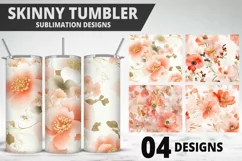 Flowers Tumbler Wrap | Sublimation Design | Tumble PNG Product Image 1