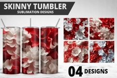 3D Flowers Tumbler Wrap | Sublimation Design | Tumble PNG Product Image 1