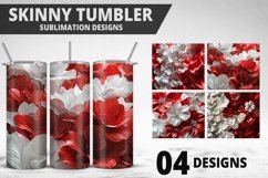 3D Flowers Tumbler Wrap | Sublimation Design | Tumble PNG Product Image 1