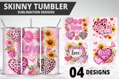 Lovely Hearts Tumbler Design | Valentine's Day Tumbler Wrap Product Image 1
