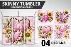 Lovely Hearts Tumbler Design | Valentine's Day Tumbler Wrap Product Image 1