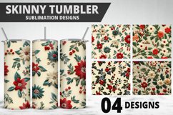 3D Flowers Tumbler Wrap | Sublimation Design | Tumble PNG Product Image 1