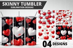 Valentines Love Skinny Tumbler PNG Wrap| Valentines Tumbler Product Image 1