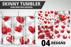 Valentines Love Skinny Tumbler PNG Wrap| Valentines Tumbler Product Image 1