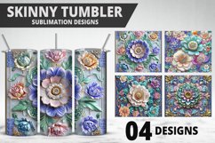 3D Flowers Tumbler Wrap | Sublimation Design | Tumble PNG Product Image 1