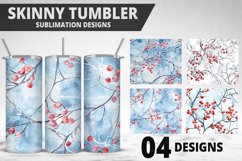 Christmas Flowers Tumbler Wrap | Sublimation Design | Tumble Product Image 1