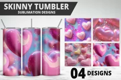 Valentines Love Skinny Tumbler PNG Wrap| Valentines Tumbler Product Image 1