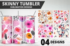 Flowers Tumbler Wrap | Sublimation Design | Tumble PNG Product Image 1