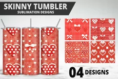 Red Plaid Tumbler Design | Valentine's Day Tumbler Wrap Product Image 1