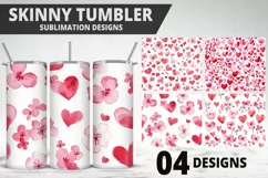 Lovely Hearts Tumbler Design | Valentine's Day Tumbler Wrap Product Image 1