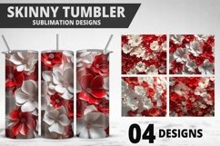 3D Flowers Tumbler Wrap | Sublimation Design | Tumble PNG Product Image 1