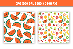 Fruit Digital Paper | Food Patterns JPG| Apples, Watermelon Product Image 5