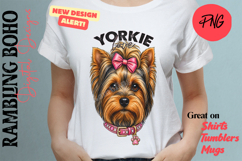 Cute Yorkie Love Dog Mom Pink Bow Pooch Pet Product Image 3