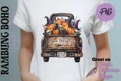 Broom Parking Only Old Halloween Pickup Truck Product Image 2
