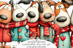 Whimsical Valentines Day Dog Clipart Product Image 1