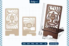Zodiac Phone Holder SVG | Libra Laser Cut Stand Product Image 2