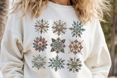 Christmas snowflakes clipart| Snowflake pattern shirt design Product Image 3