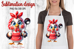Funny chicken in the kitchen clipart|Cute sublimation design Product Image 1