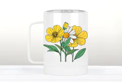 Buttercup daisy clipart png| Vintage Summer flower graphics Product Image 3