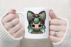 Christmas coquette bows design|Red Green bow T-shirt clipart Product Image 3