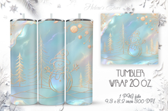 Christmas tree tumbler wrap 20oz sublimation | Magic snowman Product Image 1
